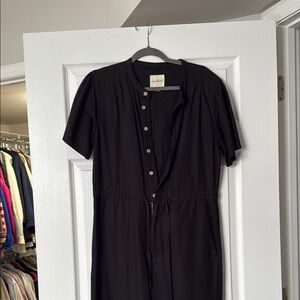 Unpublished Black Short Sleeve Button-Down Dress